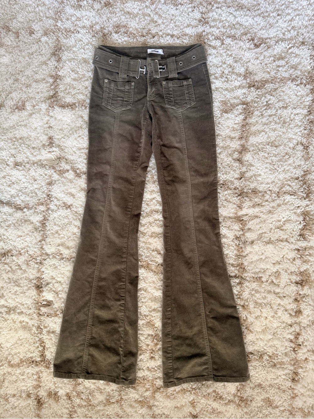 Y2K GARAGE Low Rise Flare Corduroy Pants Size 0